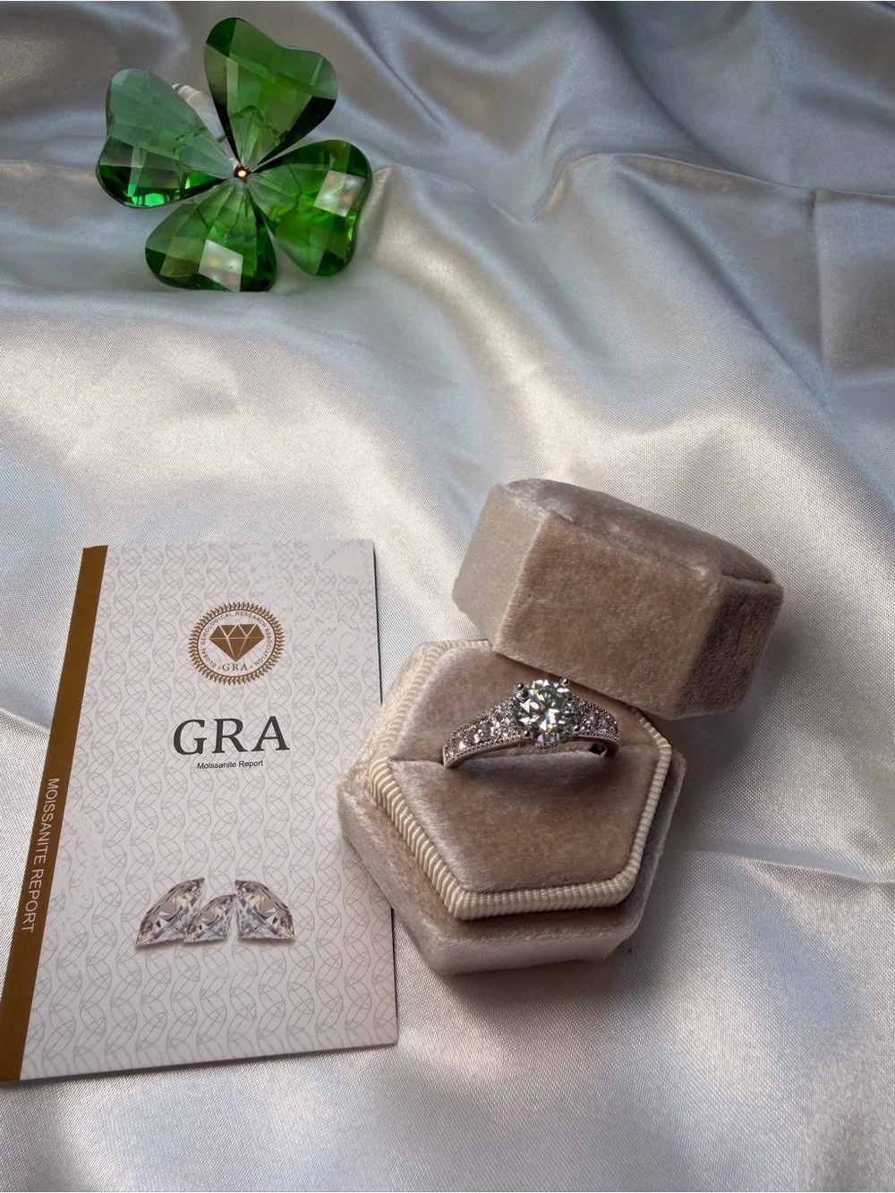 2 Ct Moissanite Ring |Adjustable Size | D Color |GRA | NEW